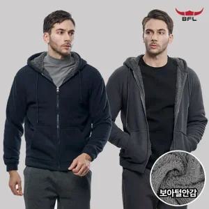 [이지바이] BFL 세상따뜻 남성 보아털 전체 안감 플리스 후드 집업 자켓(M5WJ23)