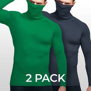 [테슬라]애슬리오 사계절 언더레이어 안면마스크 터틀넥 티셔츠 2팩 AO-BTL47