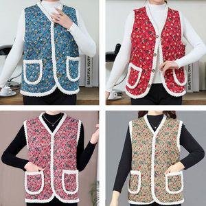 [제이큐]엄마김장조끼 김장 할머니 할매 여성 누빔 꽃조끼