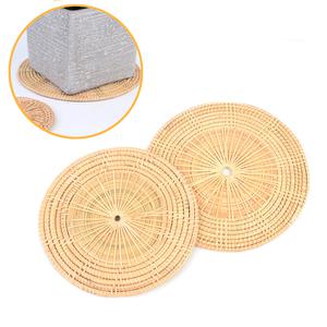 원형 핸드메이드 라탄 다육이 화분받침 소형 대형