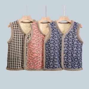 겨울 융털 누빔 조끼 M9 할머니 김장 촌캉스 꽃무늬 방한 보온 기모 레트로 조끼 여자 방한 조끼