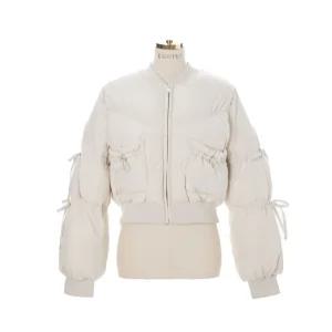 [에고이스트] 리본포인트 셔링 숏 패딩 EQ1NZ160