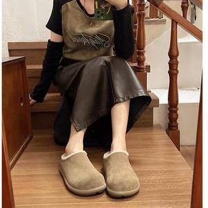 실내화 퍼슬리퍼 실외용 방한 겨울 스웨이드 신발