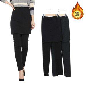 [신세계라이브쇼핑][옷자락] 여자 치마바지 와이라인 투인원 겨울레깅스 팬츠