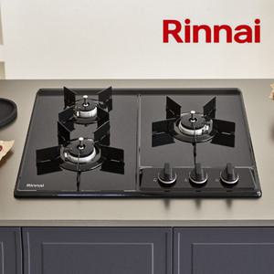 린나이 빌트인 3구 쿡탑  가스렌지 블랙법랑 RBR-NC310DJ 건전지 교체형