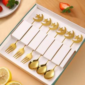 [KGPQTJS3_4B]별앤달 티포크세트 티스푼 6P 스텐 골드