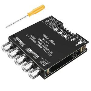 메이커호크 블루투스 앰프 보드 하이파이 스테레오 2.1 TPA3116D2 2X50W+100W 12V-24V 오디오 파워 앰프 모듈 베이스 및 매장 홈 시어터 스피커용 트레블 컨트롤(ZK-TB21)
