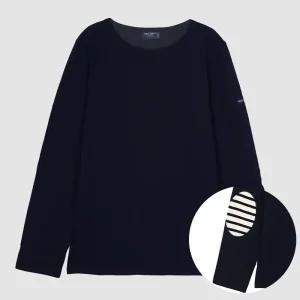 세인트제임스 25SS 메르디앙 엘보패치 스트라이프 남녀공용 티셔츠 0844/NAVY/ECRU/NAVY