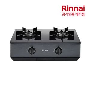 [전국설치] 린나이 2구 가스레인지 RT-1070J 새틴티타늄 전면AA건전지 
