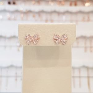 웨이브 리본 큐빅 은침 이어링 (spe882)