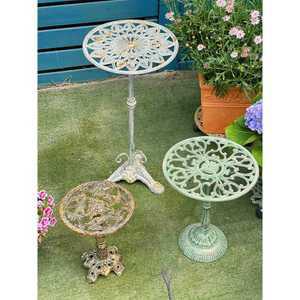 철제 화분 다이 발코니 베란다 받침 스탠드 진열대 17.5X22cm 흰색 꽃 의자 중형