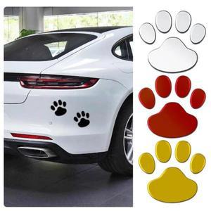 4시트 자동차 스티커  데칼 발 3D 동물 개 고양이 프린팅 Motocycle 액세서리