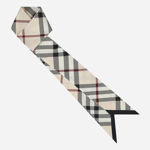 버버리 5S 8095831 A1450 스키니 체크 실크 스카프 스톤