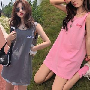 여자 오버핏 민소매 심플 박스 롱 나시 티셔츠 SDW-TS5-SURK309