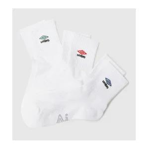 [엄브로](강남점) 남녀공용 자수 로고 포인트 3PACK 미드 삭스 UQ123CSC21WHT