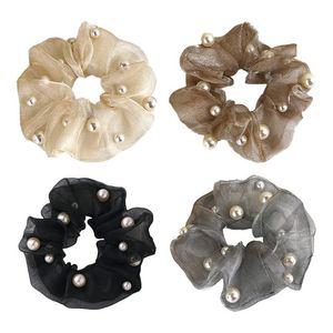 쉬폰 곱창밴드 머리끈 진주 곱창끈 헤어스크런치 헤어끈