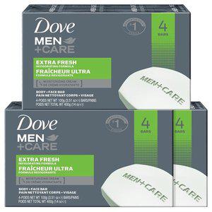 [유니레버]도브 고성능 남성 비누 100g 12개  (대용량 다용도 비누) 맨 케어 엑스트라 프레쉬 바