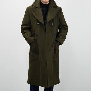 [쿼터]남자 롱 피코트 오피서 수트 정장 장교 하이넥 울 롱 코트 2color