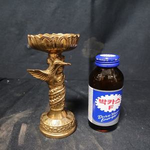 황동 개금 봉황 촛대 길이6cm높이17cm  단초마을 골동품/수집품/도자기
