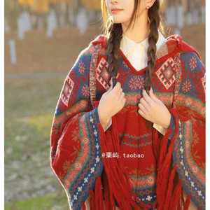 플로우셀픽 판초 몽골 판초타올 판초타월 여성숄 판쵸 보헤미안