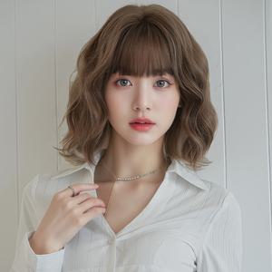 키라비 여성 가발 통가발 웨이브 단발머리 35cm DTF0166