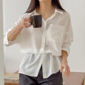 빅사이즈 504 비비아사면끈리본남방 DGOU212