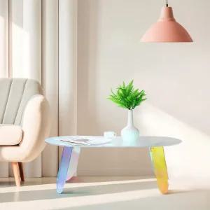 [감씨]홀로그램 레인보우 소파테이블 거실 아크릴 오로라 투명 탁자 HSG-950