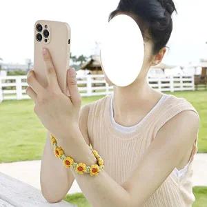 플라워 꽃 뜨개 키링 열쇠줄 열쇠고리 백참 키홀더-WFGODJK