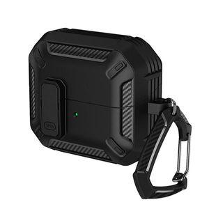 유니블링 갤럭시 버즈3 프로 락 잠금 카본 패턴 젤하드 케이스