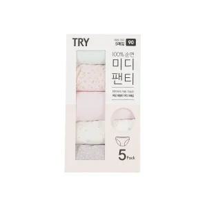 트라이 여성 미디팬티 5매입