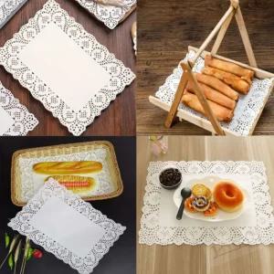 직사각 일회용 종이 식탁보 쟁반 깔개 100장 접시