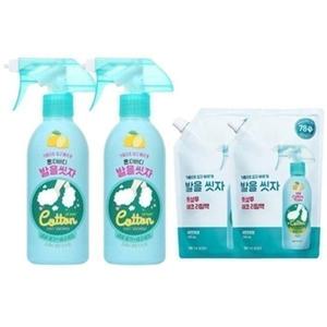 [엘지생활건강] 온더바디 코튼풋 발을씻자 풋샴푸 레몬향 본품 385ml 2개 + 리필 500ml 2개