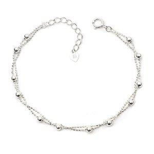 [미니아트]92.5 실버 순은 클래식볼 레이어드 체인 은팔찌