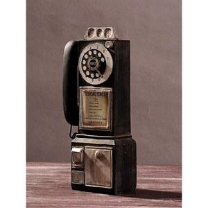 레트로 공중전화기 옛날전화기 골동품 사무실전화거치대 올드 14088 공중 미니 우드 블랙