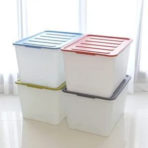 1+1 대용량 화이트블럭 수납 정리 리빙박스 90L