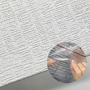 MAGICCLEAN 고급 접착식 단열벽지 1mx20m 실크화이트