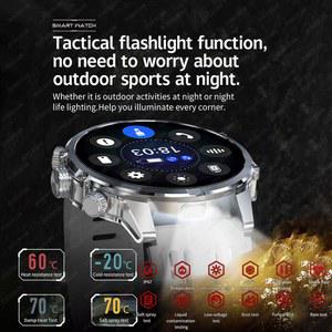 Xiaomi 야외 군사 스마트 시계 남자 LED 손전등 방수 야외 스포츠 트래커 블루투스 스마트 시계 남자 2025 새로운