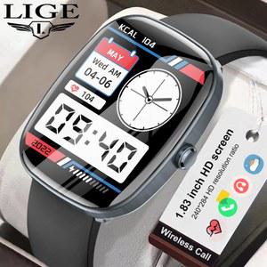 LIGE 패션 1 83 인치 HD 화면 스마트 시계 여성 IP68 방수 블루투스 통화 남성 시계 24 시간 건강 모니터 Smartwatch