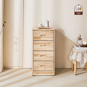 [다하미가구]하온 400 틈새 미니 원룸 수납장 삼나무 원목 서랍장 2단 3단 4단 5단 6단 7단