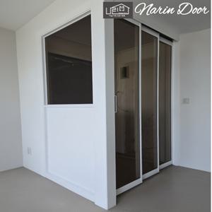 나린중문 ㄱ자 파티션 투명 강화 오픈형 3연동 철거 시공 현관중문 시공비 포함