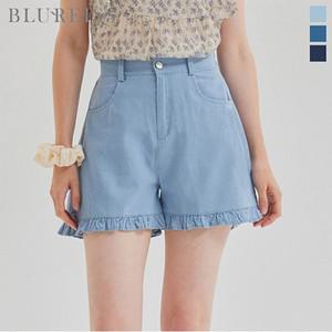 [블루레이스] 뒤밴딩 프릴 포인트 데님 3부 팬츠_B5M1PT7691