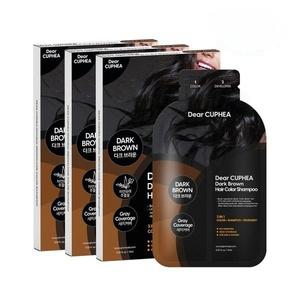 디어쿠페아 다크 브라운 헤어 컬러 샴푸 간편 염색약 3개 새치커버