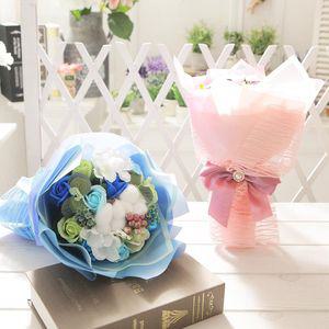 코튼 비누장미 꽃다발(핑크) 비누꽃 화이트데이 선물