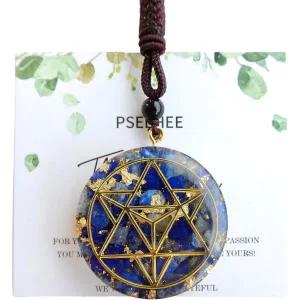 라피스라줄리 원석 라피스 라줄리 오르고나이트 차크라 힐링 오르고네 펜던트 목걸이 레이키 스