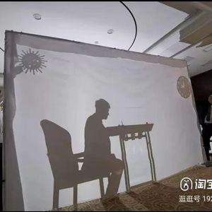 대형 흰색천 연극 높이 커튼 공연 무대막 길이 그림자