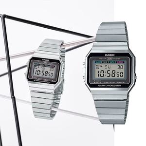 백화점AS가능 카시오 레트로 빈티지 사각 스퀘어 메탈 전자시계 A-700W-1ADF 데일리 학생 커플 지코스모제