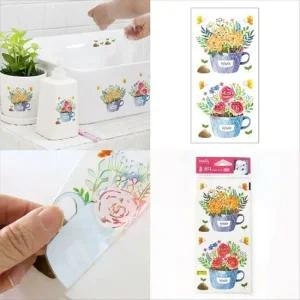 포인트스티커 시트지 냉장고 홈코디 플라워 꽃그림 주방장식 인테리어스티커 장식스티커