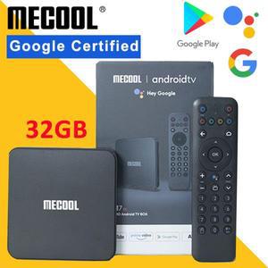 MECOOL KM7 SE 2GB 32GB Android TV BOX Amlogic AV1 Google 인증 Chromecast 히브리어 포르투갈어 음성 제