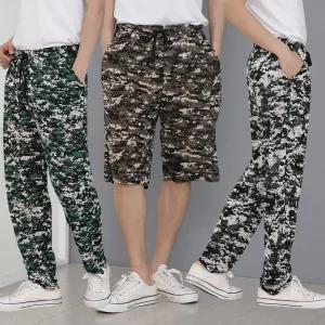 남성 까실이 몸빼바지 밀리터리 군복 밴딩 작업복 잠옷 여름 냉감 아이스 쿨링 트레이닝 팬츠 5부 9부