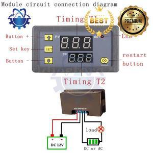 T3230 12/24V 110V 디지털 지연 계전기 LED 디스플레이 주기 타이머 제어 스위치 조정 가능